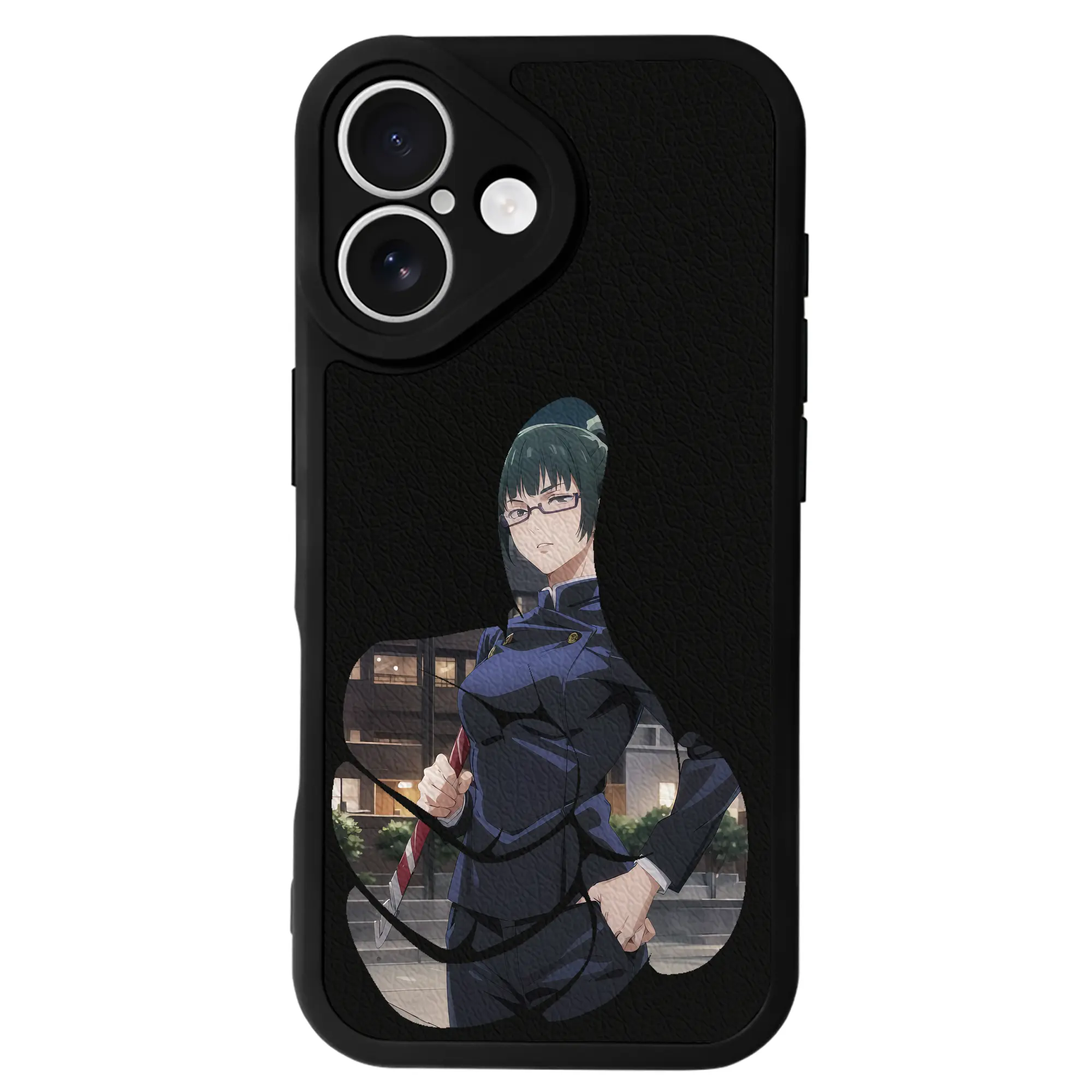 呪術廻戦 グッズ,禪院 真希 - IPhone 16シリーズ対応 ・ シリコンスマホケース ・ レザー調 ・ 高精度フィット ・ 耐衝撃 ・ ワイヤレス充電対応 ・ 精密カット